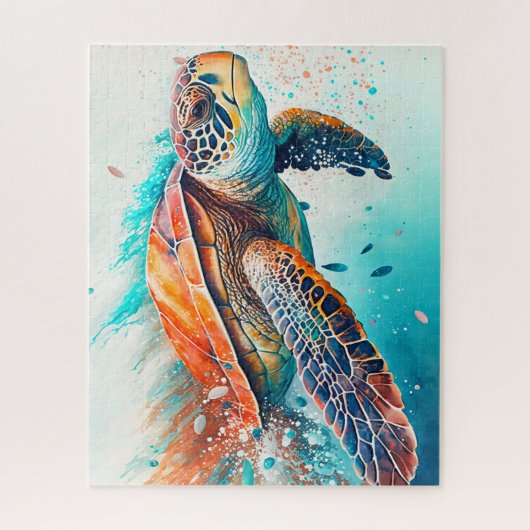 Farbenfrohe Meeresschildkröte Puzzle (Vertikal)