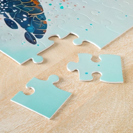 Farbenfrohe Meeresschildkröte Puzzle (Seite)