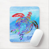 Farbenfrohe Meeresschildkröte Schwimmen der Ozeanw Mousepad (Mit Mouse)
