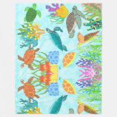 Farbenfrohe Meeresschildkröten und das Leben der K Fleecedecke (Vorderseite)