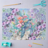 Farbenfrohe Meeresschildkröten und Wasserfarben Fl Seidenpapier (Basteln)