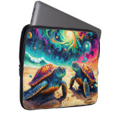 Farbenfrohe Meeresschildkröten unter einem kosmisc Laptopschutzhülle (Vorne Rechts)