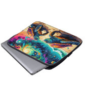 Farbenfrohe Meeresschildkröten unter einem kosmisc Laptopschutzhülle (Vorne Knopf)