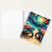 Farbenfrohe Meeresschildkröten unter einem kosmisc Planer (Anzeige)