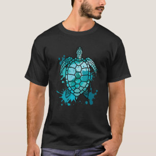Farbenfrohe Meeresschildkrötenkolonne mit Kontrast T-Shirt
