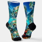 Farbenfrohe Meeresschildkrötensocken Socken (Gewinkelt)