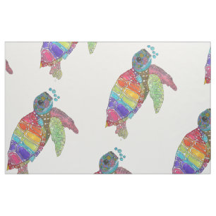 Farbenfrohe Meeresschildkrötenstoffe Stoff