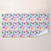 Farbenfrohe Meerestiere Illustrationsmuster Badehandtuch (Badehandtuch)