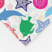 Farbenfrohe Meerestiere Illustrationsmuster Fleecedecke (Ecke)