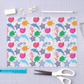 Farbenfrohe Meerestiere Illustrationsmuster Seidenpapier (Handwerk)