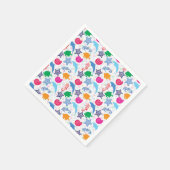 Farbenfrohe Meerestiere Illustrationsmuster Serviette (Ecke)