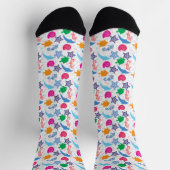 Farbenfrohe Meerestiere Illustrationsmuster Socken (Oben)