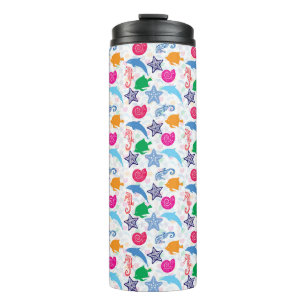 Farbenfrohe Meerestiere Illustrationsmuster Thermosbecher