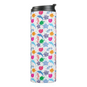 Farbenfrohe Meerestiere Illustrationsmuster Thermosbecher (Nach links gedreht)