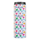 Farbenfrohe Meerestiere Illustrationsmuster Thermosbecher (Rückseite)
