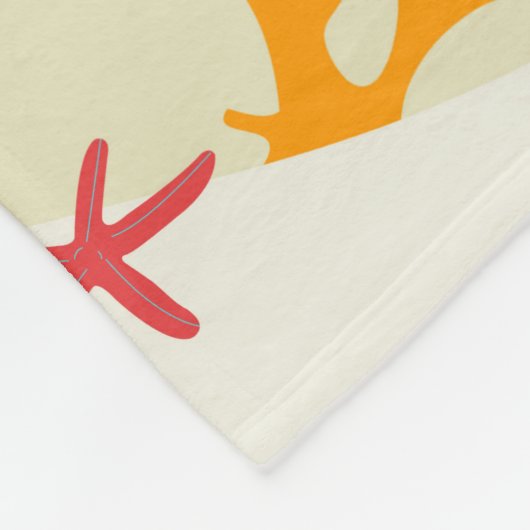 Farbenfrohe Meerestiere Kinder Name Fleecedecke (Ecke)
