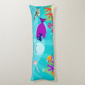 Farbenfrohe Meerestiere Kinder Name Seitenschläferkissen (Rückseite (Vertikal))