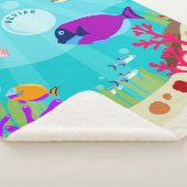 Farbenfrohe Meerestiere Kinder Name Sherpadecke (3/4)