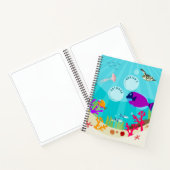 Farbenfrohe Meerestiere Kinder Name Sketchbook Notizblock (Innenseite)
