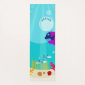 Farbenfrohe Meerestiere Kinder Name Yogamatte (Rückseite)