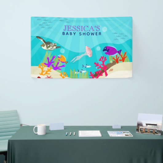 Farbenfrohe Meerestiere Kinderdusche Banner (Messeveranstaltung)