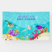 Farbenfrohe Meerestiere Kinderdusche Banner (Horizontal)