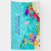 Farbenfrohe Meerestiere Kinderdusche Banner (Vertikal)