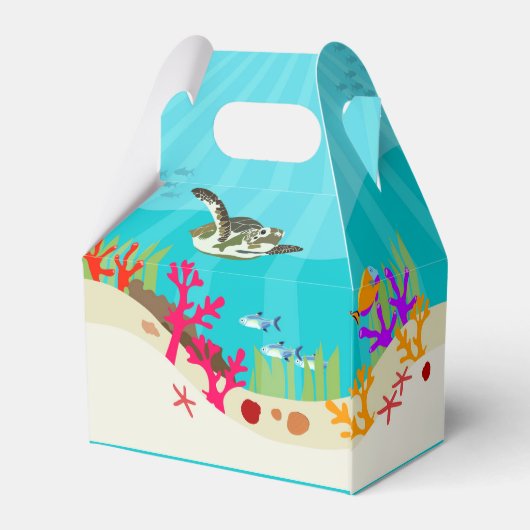 Farbenfrohe Meerestiere Kinderdusche Geschenkschachtel (Rückseite)