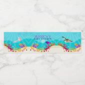 Farbenfrohe Meerestiere Kinderdusche Wasserflaschenetikett (Einzelnes Label)