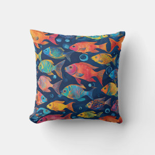 Farbenfrohe Meereswelt Fisch Nautic Kissen