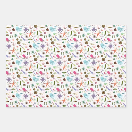 Farbenfrohe Meereswelt Geschenkpapier Set (Vorderseite)