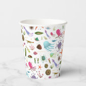 Farbenfrohe Meereswelt Pappbecher (Rückseite)