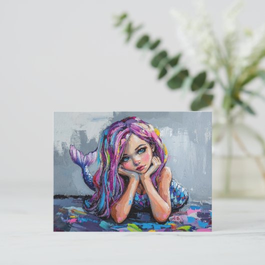 Farbenfrohe Meerjungenkleidung Postkarte (Stehend Vorderseite)