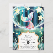 Farbenfrohe Meerjungfrau Geburtstag