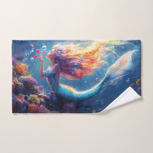 Farbenfrohe Meerjungfrau-Illustration Handtuch (Handtuch)