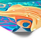 Farbenfrohe Meerjungfrau Themed Happy Birthday Par Poster (Ecke)