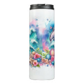 Farbenfrohe Meerjungfrau und Dolphin Thermosbecher (Rückseite)