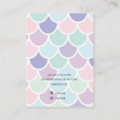 Farbenfrohe Meerjungfrau Visitenkarte (Rückseite)