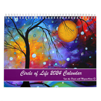 Farbenfrohe MeganAroon 2024 Lebenskalender Kalender