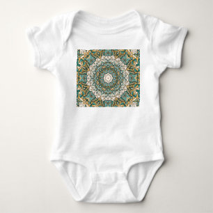 Farbenfrohe Mehndi-Fliese nahtlose Tracery Baby Strampler