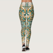 Farbenfrohe Mehndi Tile Nahtlose Tracerei Leggings (Rückseite)