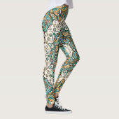 Farbenfrohe Mehndi Tile Nahtlose Tracerei Leggings (Rechts)