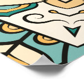 Farbenfrohe Mehndi Tile Nahtlose Tracerei Poster (Ecke)