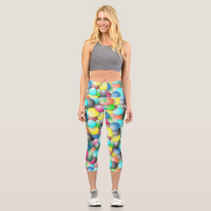 Farbenfrohe mehrfarbige Balloons Banner Capri Leggings
