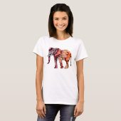 Farbenfrohe, mehrfarbige Elefant T-Shirt (Vorne ganz)