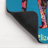 Farbenfrohe, mehrfarbige Elefanten auf blauem Hint Mousepad (Ecke)