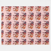 Farbenfrohe, mehrfarbige Elefanten im rosa Hinterg Fleecedecke (Vorderseite (Horizontal))