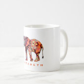 Farbenfrohe mehrfarbige Gemusterte Elefant Kaffeetasse (VorderseiteRechts)