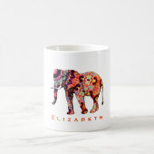 Farbenfrohe mehrfarbige Gemusterte Elefant Kaffeetasse (Mittel)