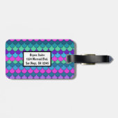 Farbenfrohe mehrfarbige Meerjungfrau Gepäckanhänger (Rückseite horizontal)